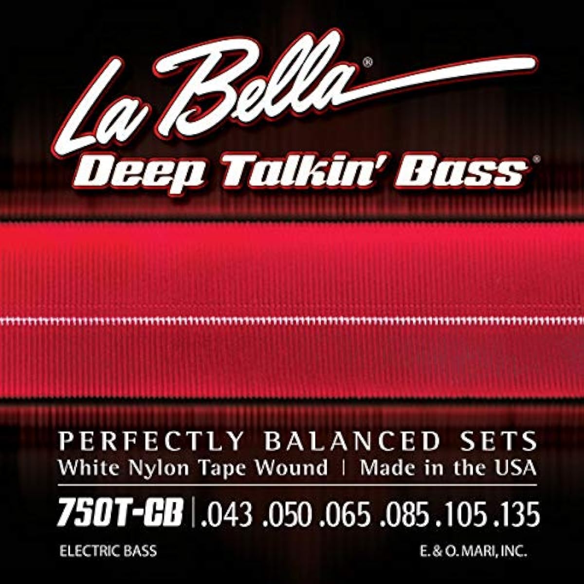 LA BELLA 6-string bass strings 750T-CB White Nylon Tape 6-String Light