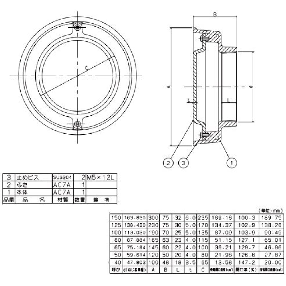 Chubu Corporation Ventilation Fan Vent Cap Aluminum Alloy CVE-AC-125 1