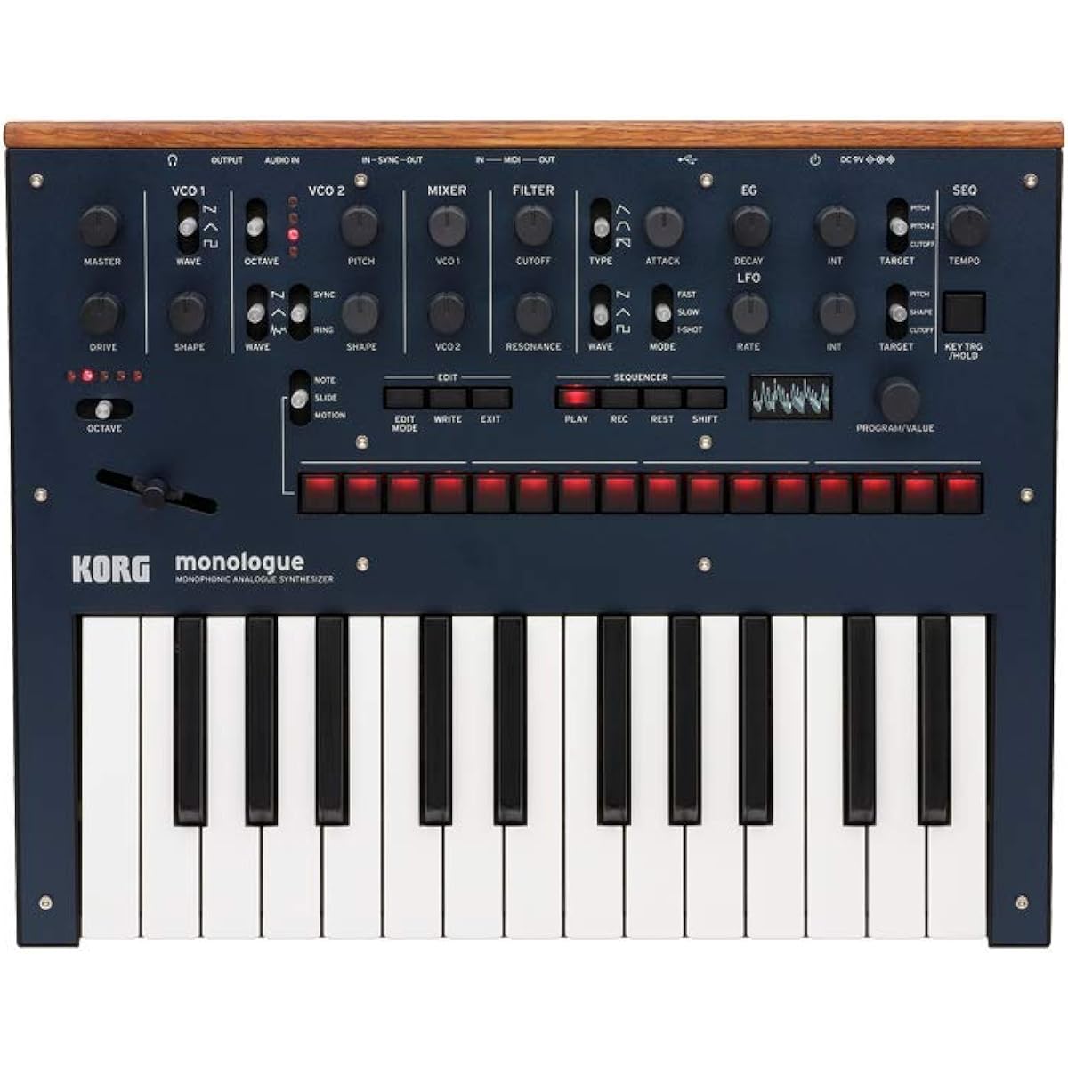 KORG - Monophonic Analog Synthesizer monologue-BL Dark Blue + Genuine Soft Case MP-MONOLOGUE-BK Set