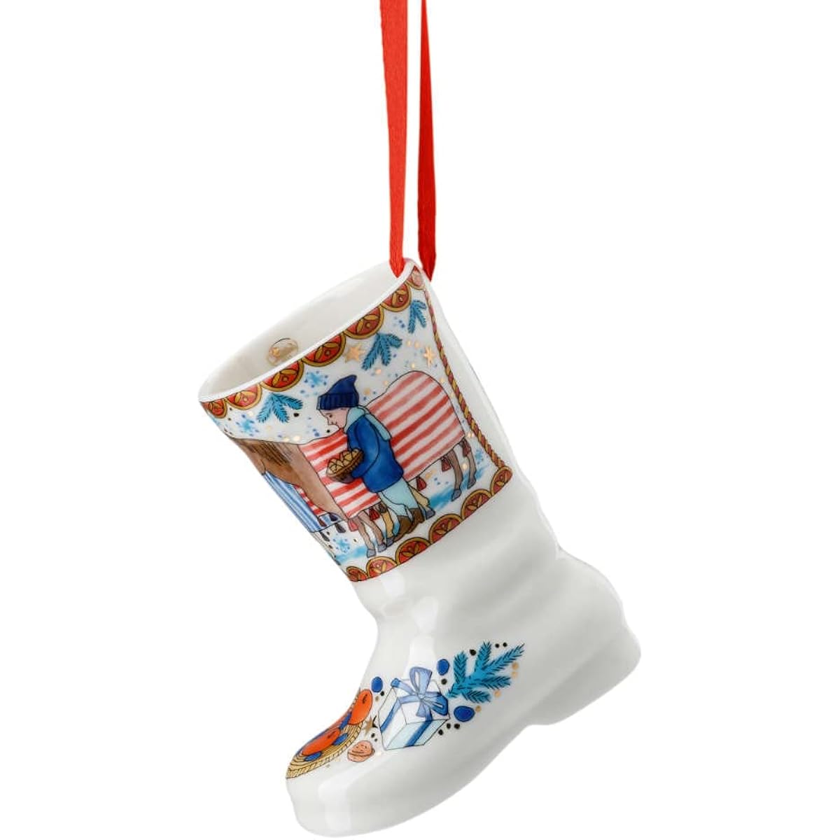 Rosenthal Hutschenreuther Collection Theme 21 Porcelain Boots Christmas Boots 2.95"
