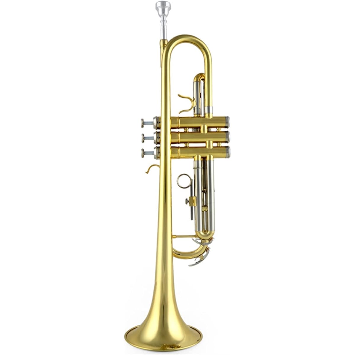 Standard White Copper Diamond Tube Body Two-tone Lacquered Gold B Flat Trumpet Instrument