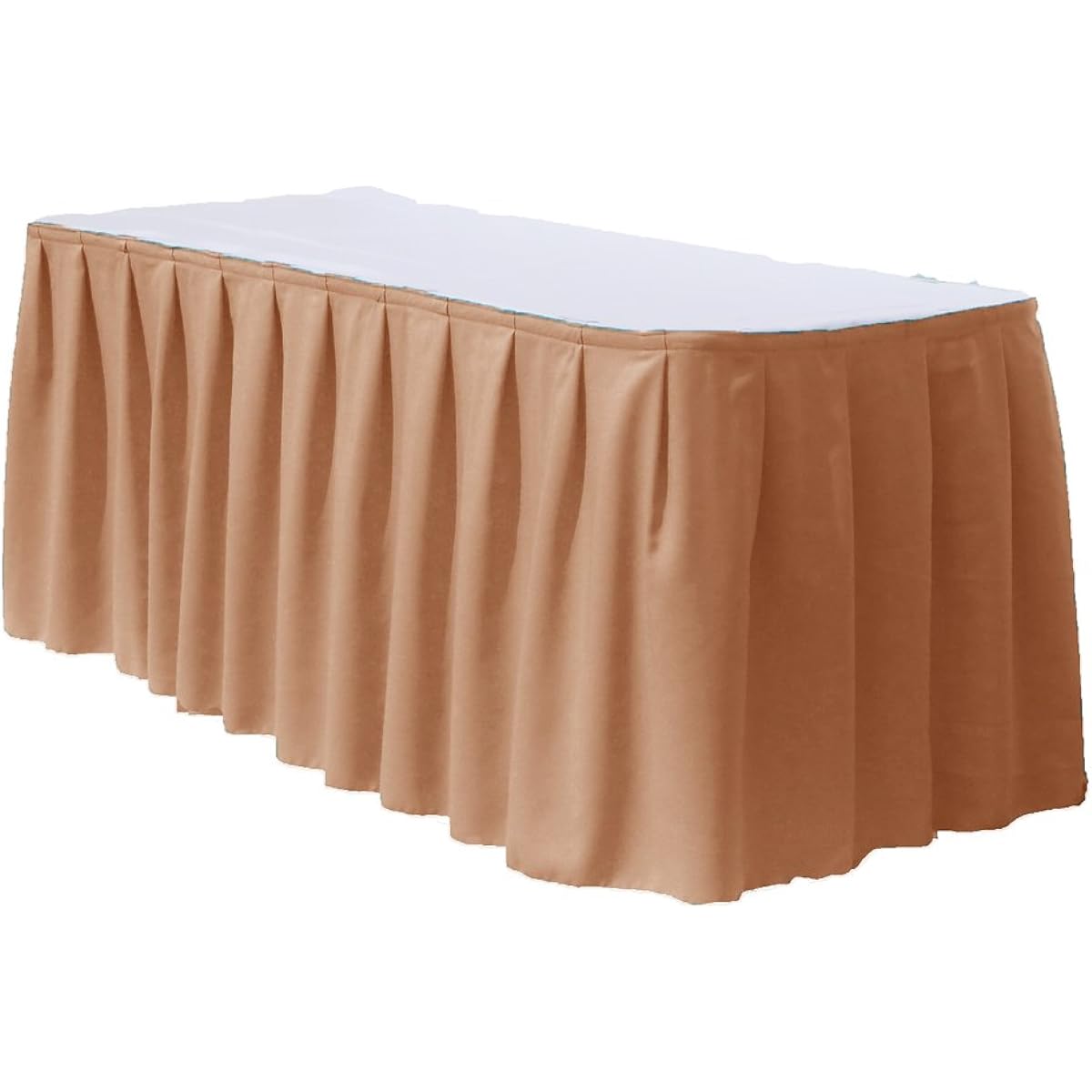 KS Linens Polyester Table Skirt 17ft Brown
