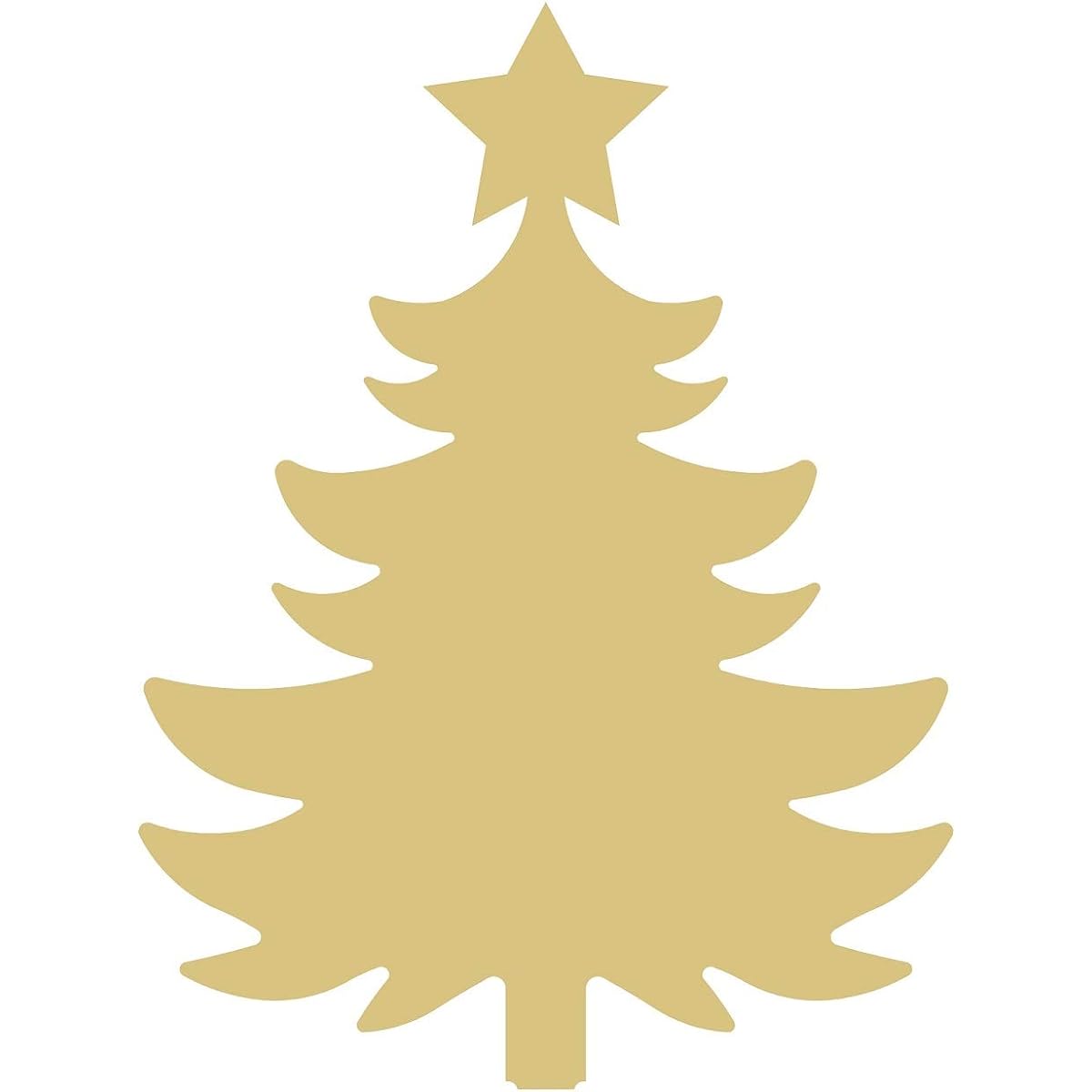 Tree Cutouts Unfinished Wooden Christmas Tree with Star Holiday Door Hanger MDF Shape Canvas Style 7 18" TREE-7