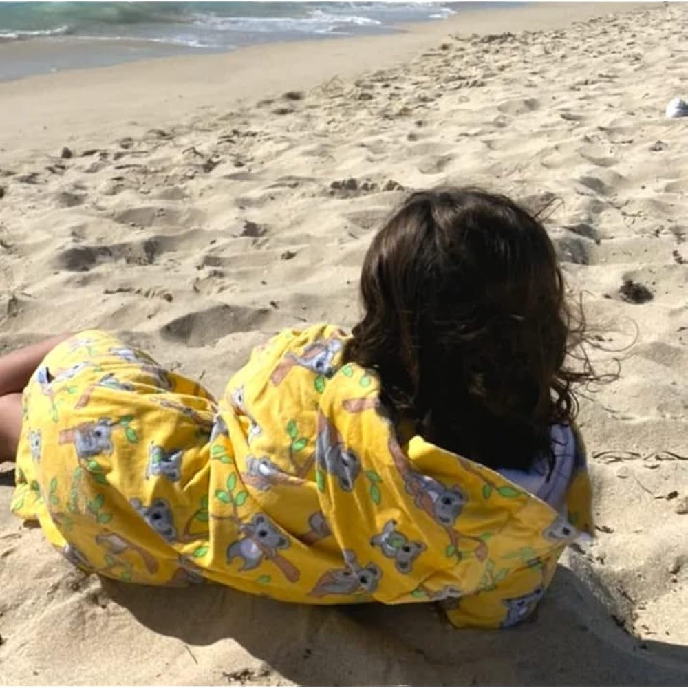 Back Beach co Children's UPF +50 Australian Style Beach Towel Pool Towel Hooded Portable Bag Swimming Bath Towel Kids Bath Poncho Beach Poncho Gift for Boys and Girls (Color: Koala) 3-5 Years Old