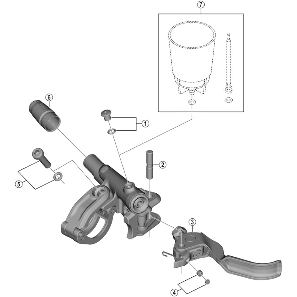 SHIMANO Repair Parts Lever Body Unit (Right) BL-M7100 Y2S798010