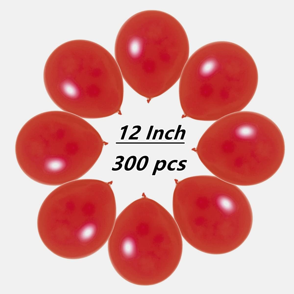 Red Balloons 300 Pack - 12 Inch Red Matte Latex Balloons Red Theme Balloon Party Decorations