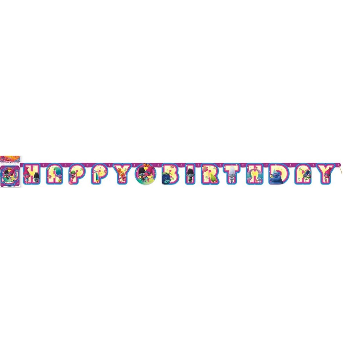 Trolls Large Jointed Birthday Banner