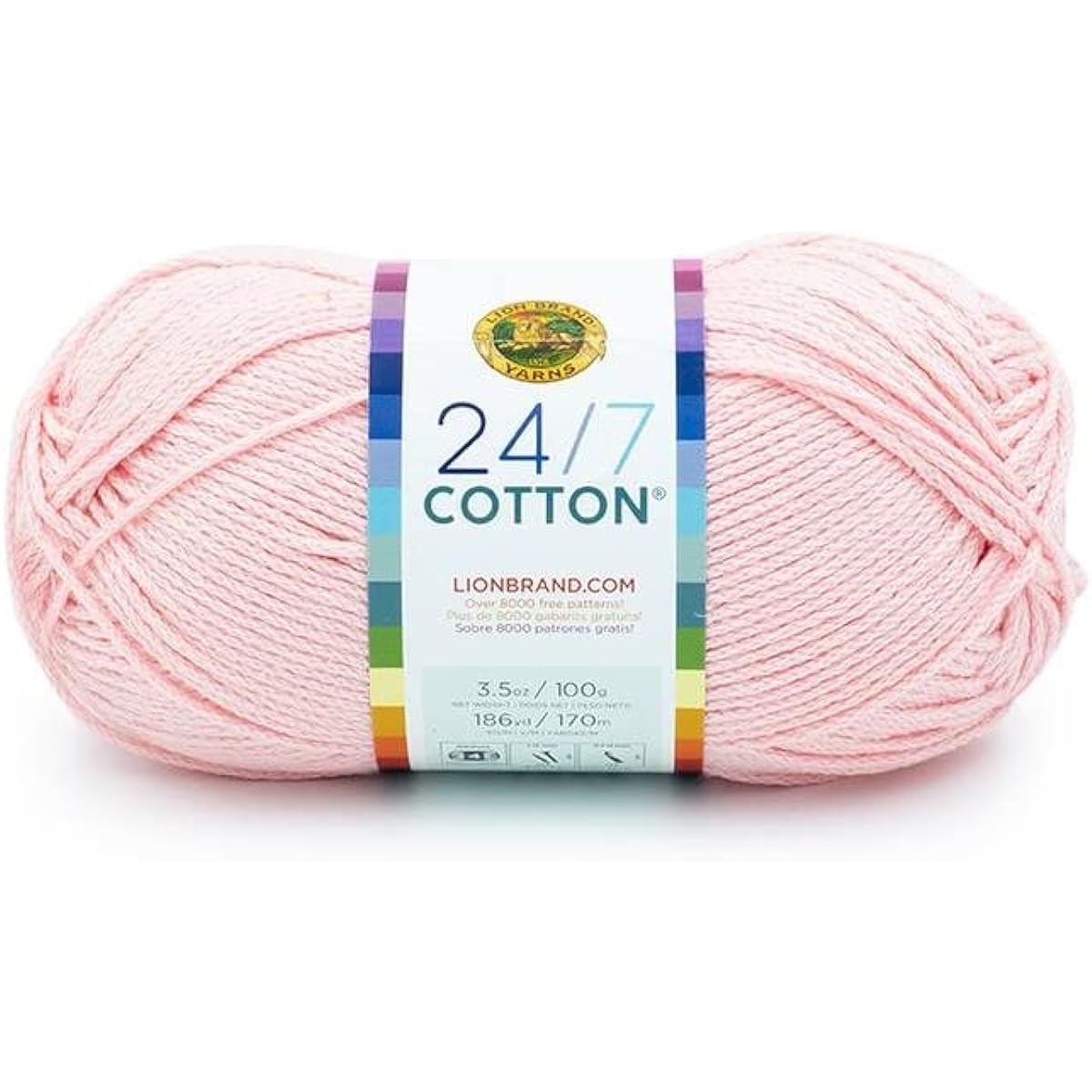 Lion Brand Yarn - 24/7 Cotton - 6 Skeins Assortment (Mix 1)