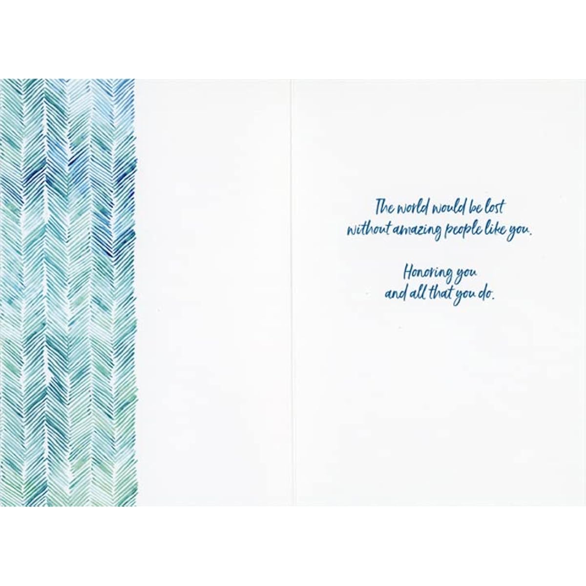 Pictura Blue and Green Herringbone Pattern Doctor's Day Thank You Card