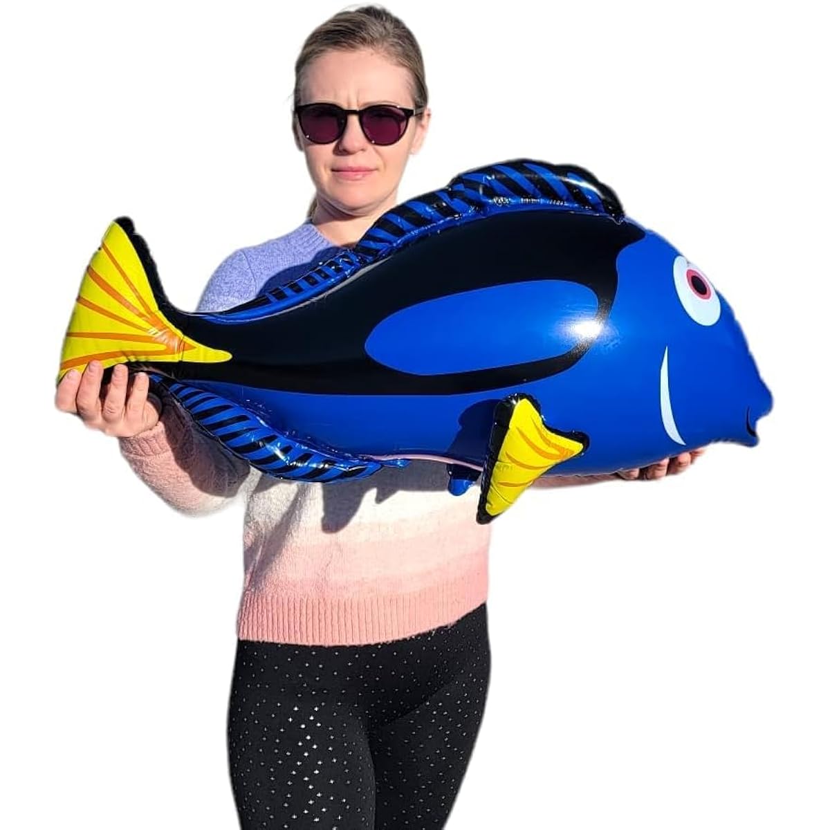 Large Bluetongue Inflatable Fish (Set of 2 Fish) 26" x 12" x 14" Awesome Sea Creature Pool Party Inflatable Decor