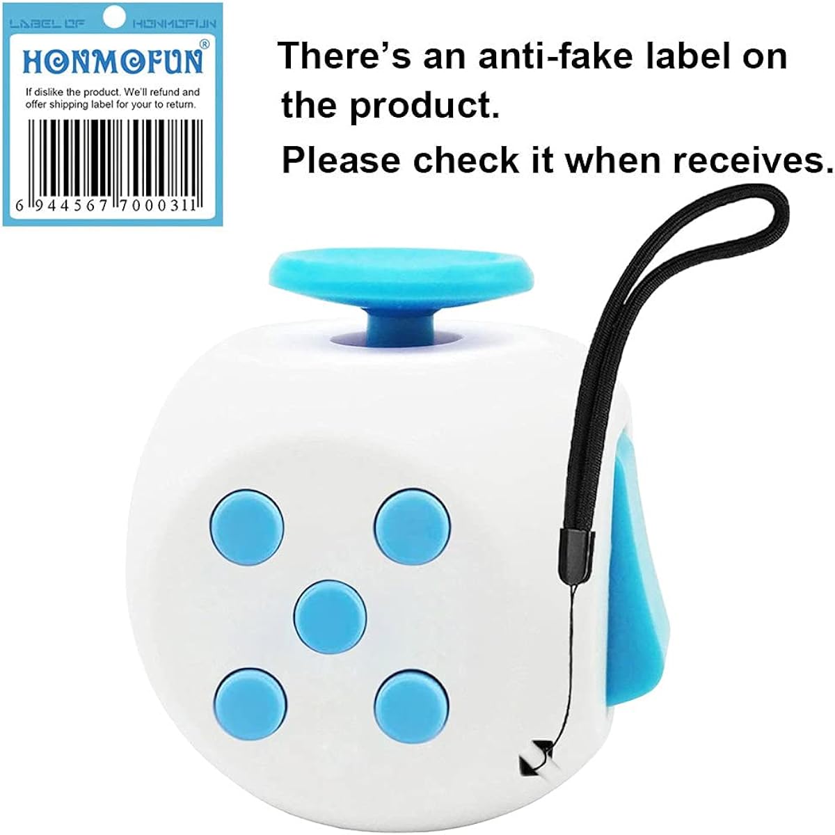 Honmofun Fidget Cube for Teens Fidget Cube ADHD Fidget Cube Fidget Twisty Cube (Blue)