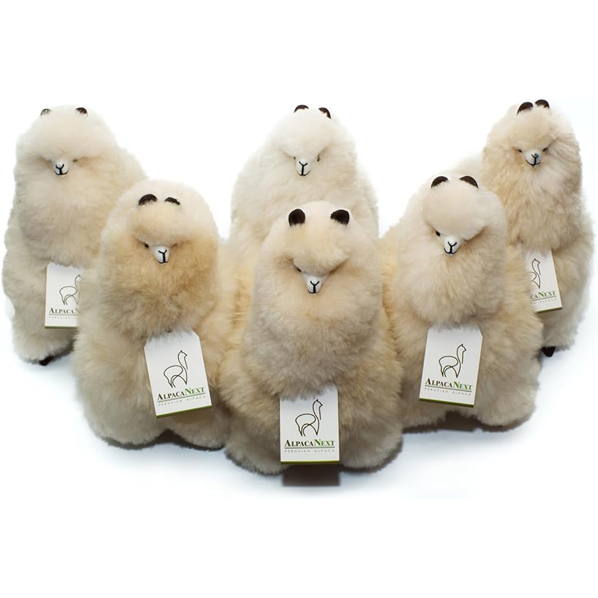 Baby Alpaca Fur Toy - Alpaca Figure - Soft Cuddly Animal - Natural Alpaca Wool Toy (12" Beige) Eco Friendly Alpaca Plush Toy