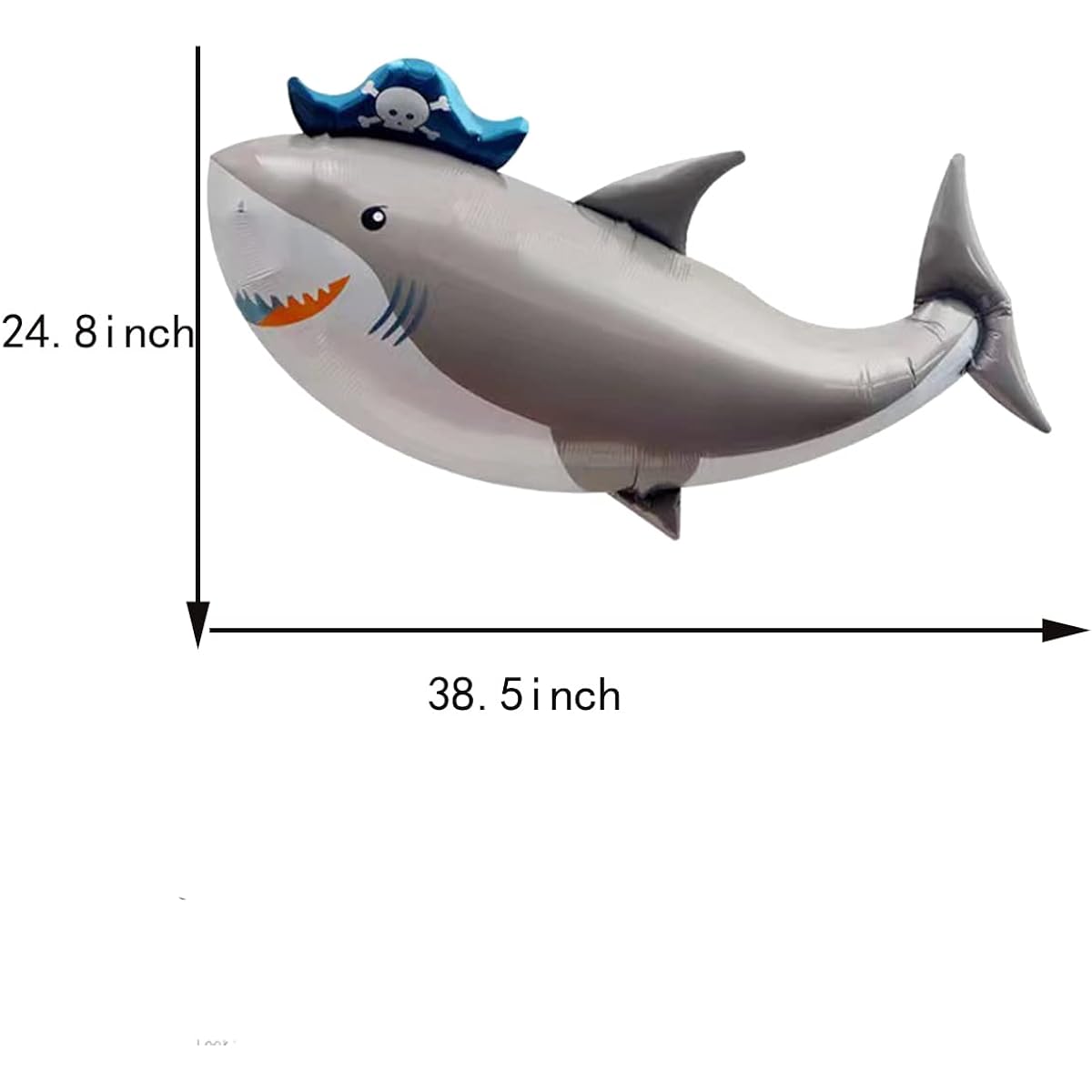 Shark Balloons, 18" Round Aluminum Foil Shark Balloons, Cute Splash Shark Balloons for Sea Animal Themed Party, Birthday, Baby Shower, 5pcs