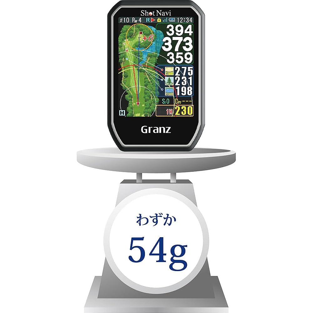 Shot Navi Granz BK Golf GPS Touch Panel Big Letters Ultra Lightweight 54g Made in Japan Equipped with the latest GPS chip Compatible with Michibiki L1S Competition Mode Height Difference Rechargeable
