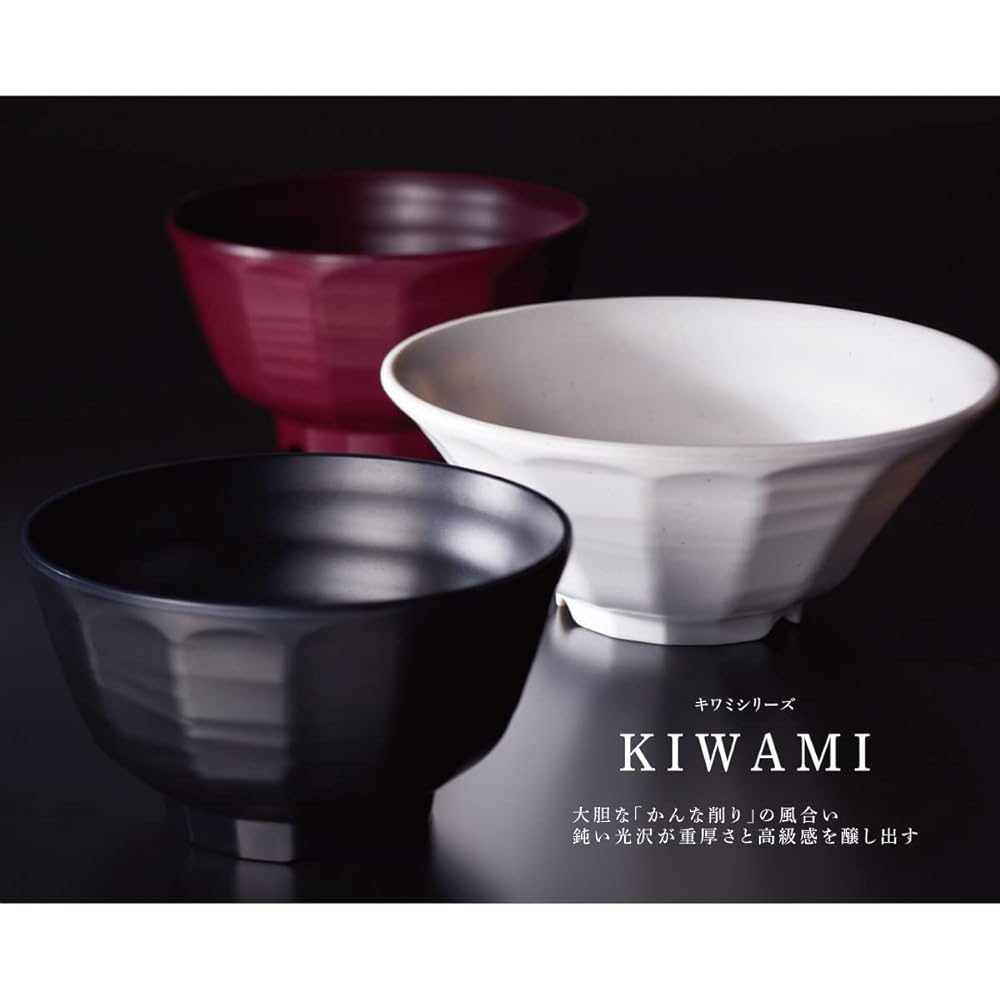 Taiwa Ramen Bowl Ramen Bowl 20cm Black MT Set of 5 Planed Shaving Texture KIWAMI Bowl TD-802-BKM
