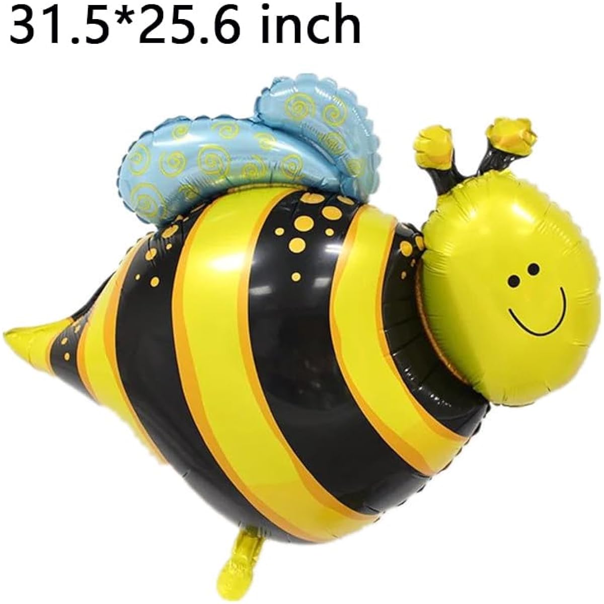 Bee Balloons Yellow and Black 5 Pieces Bee Foil Mylar Balloons "Happy Bee Day" Baby Shower Bee Theme Party Birthday Decoration Supplies 31.5"