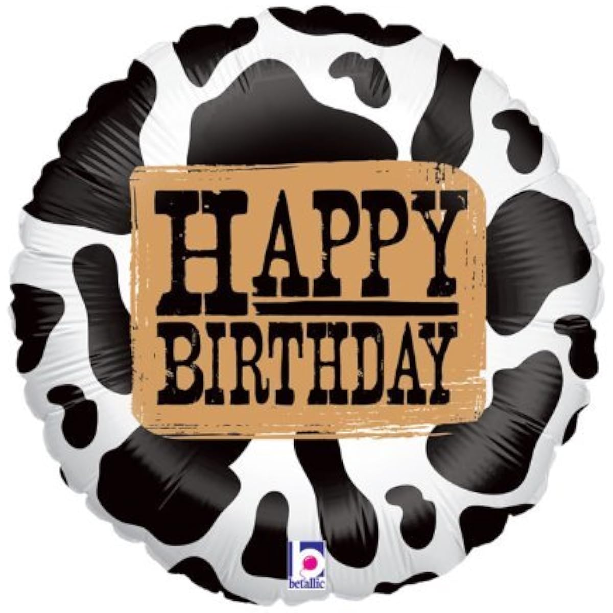 Happy Birthday Western Cow 46cm Mylar Balloon Holstein Rodeo Farm Party Decor
