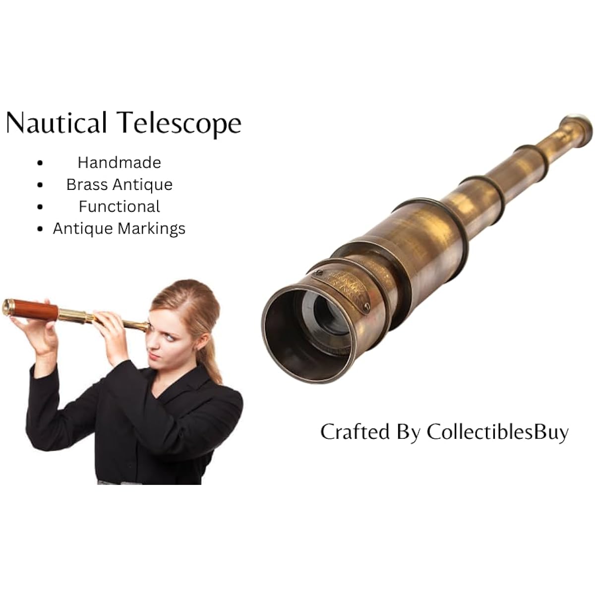 Vintage Navy Brass Telescopes Nautical London 1915 Antique Spyglass Marine Gift Item