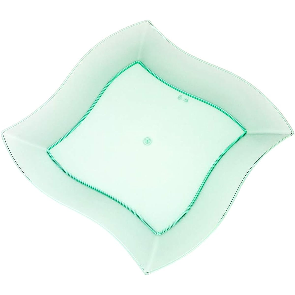 Aquaplates Seagreen Plastic Corrugated Plates – Elegant Perfect for Cocktail Parties and Catering Events – Premium Plastic – 9 Inch – Box of 100 – Restaurant Supplies