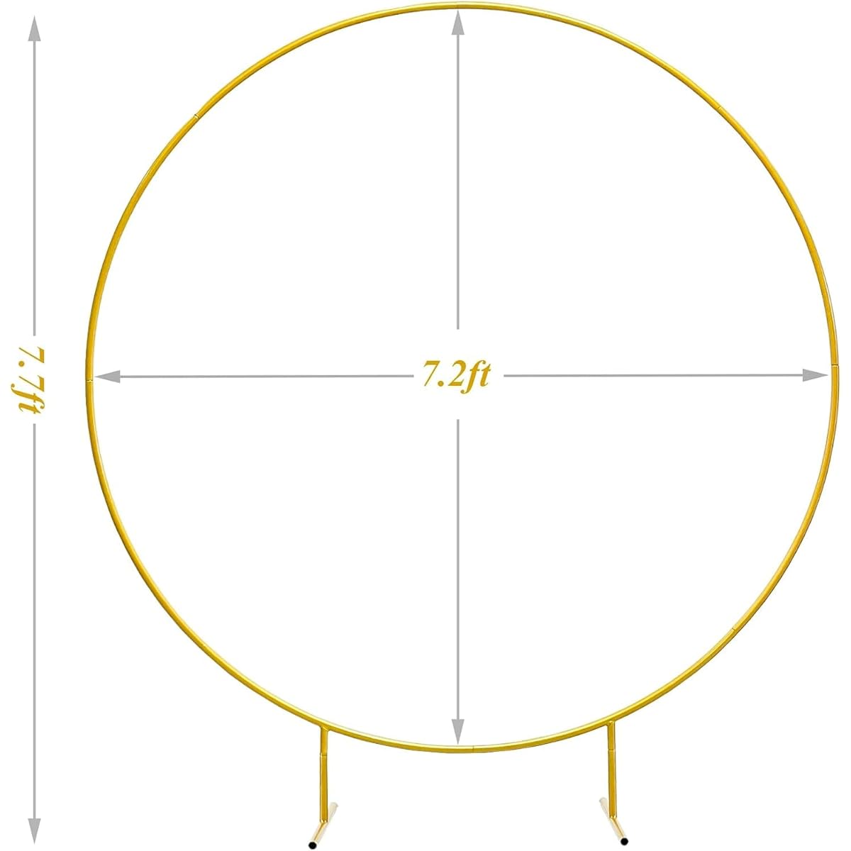 LANGXUN 7.2ft (2.2m) Gold Metal Circle Balloon Arch Frame for Birthday Party Decorations, Wedding Decorations, Graduation Decorations, Girls Shower Decorations, Photo Backdrop Decorations