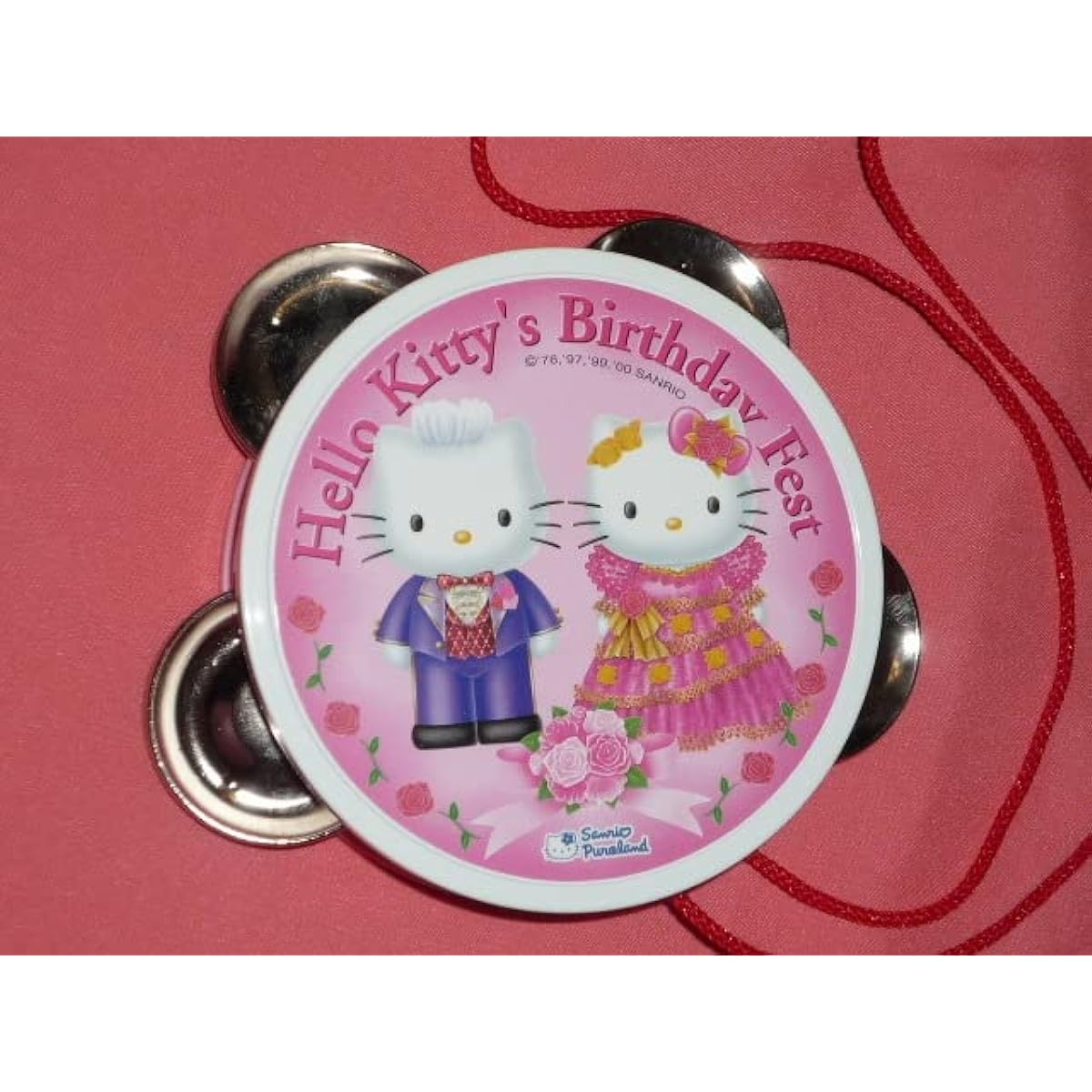 Retro 2000 Puroland Hello Kitty Character Mini Tambourine Made in Japan
