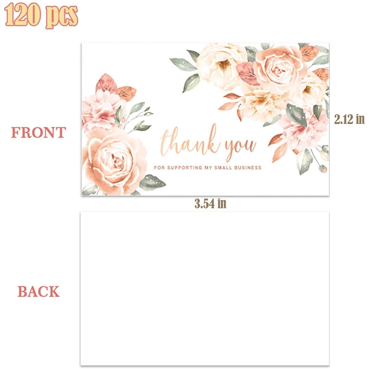 Lannso Thank You Cards Small Business Thank You Cards 120pcs for Retail Stores (QS237)
