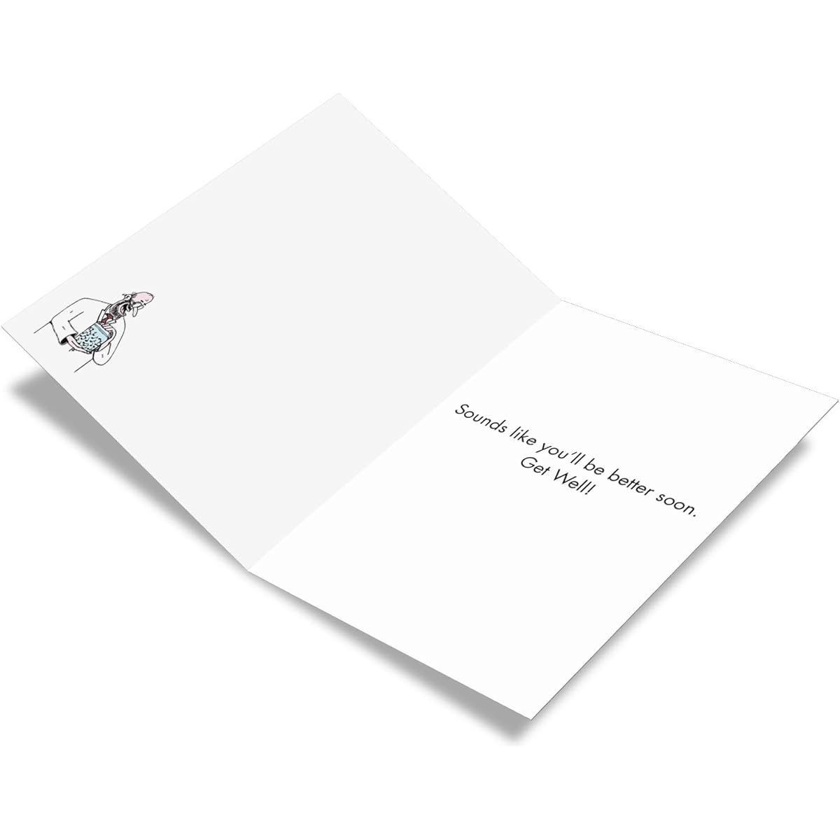 NobleWorks - Funny Get Well Hospital Card - Cartoon Surgery, Pleasant Greetings - Ear Worm Manipulation C3670GWG