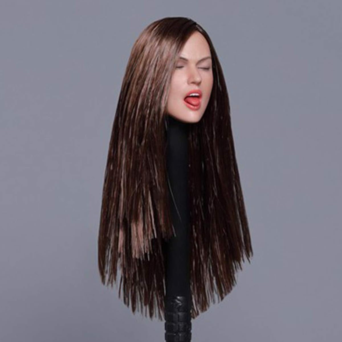Scakbyer 1/6 Scale Female Head Sculpt European American Ladies Doll Head HT, VERYCOOL TTL Phicen TBLeague 12 inch Action Figure Body - Brown Long Straight Hair