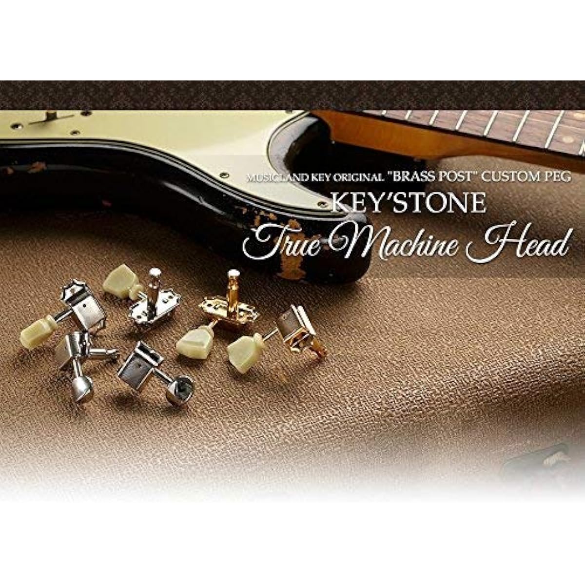 the AUTHENTIC KEY'STONE True Machine Head DELUXED LINE UP "Brass Post" Custom Peg GSS-DLX/NICKEL 3/3