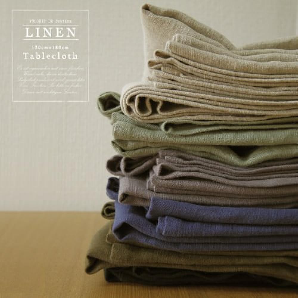 fabrizm Made in Japan Tablecloth 130 x 180cm Soft Linen Grayish Green 1552-gr-gr