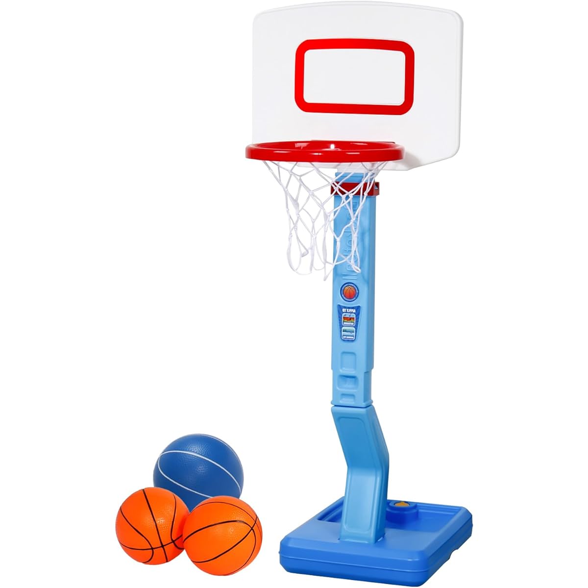 Basketball Hoop for Kids Portable Adjustable 70-138cm Indoor Basketball Set Outdoor Toy Backyard Game with Ball Pump