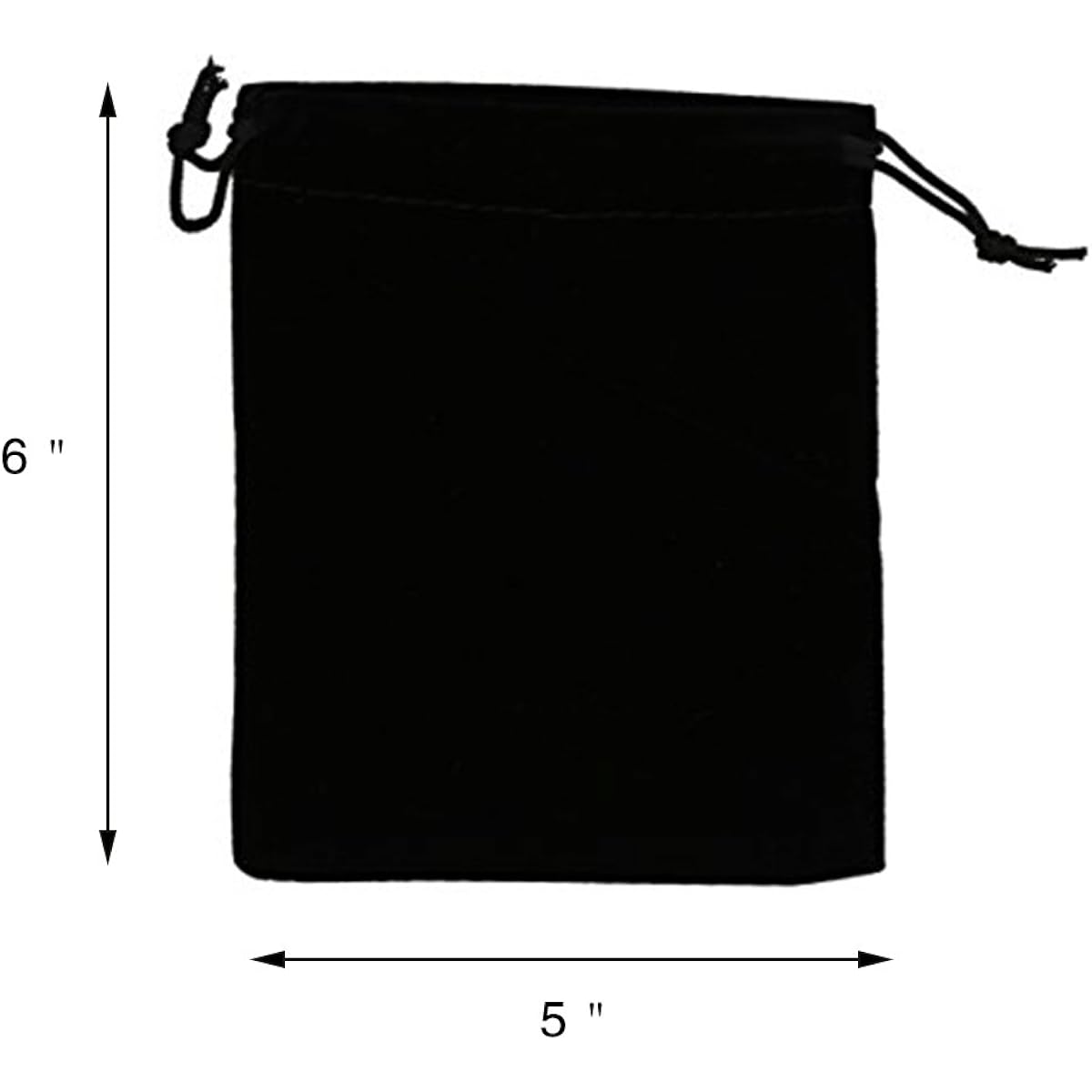 Wuligirl 100pcs Black Velvet Jewelry Pouches Drawstring Bags 5 x 6 Inch Cloth Gaming Dice Fingertip Gyro Marble Gift Bags (100pcs Black, 5 x 6)