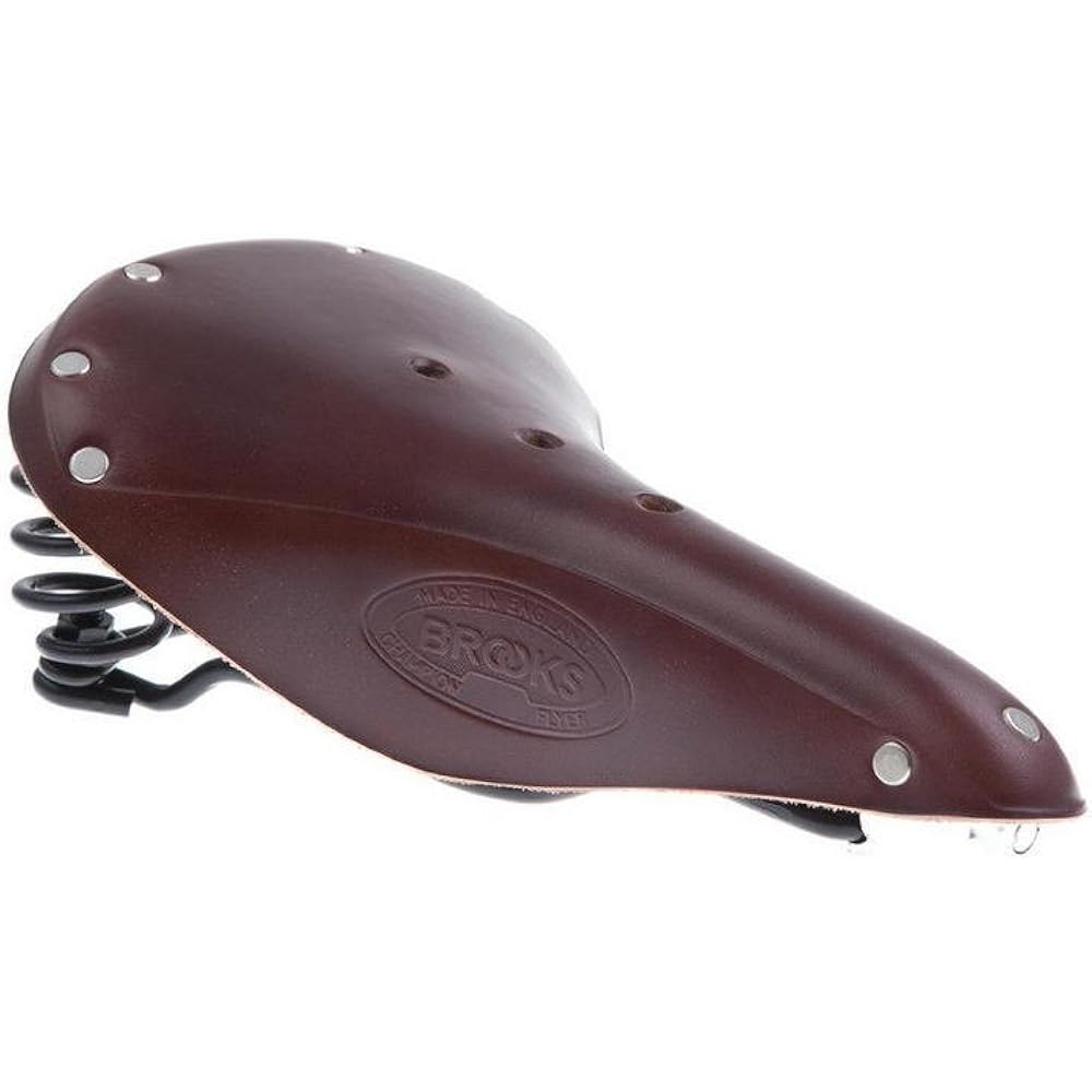 BROOKS Traditional leather saddle B17 with spring model FLYER BROWN