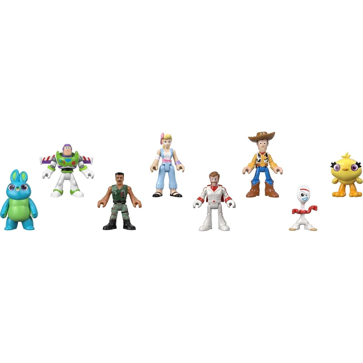 Fisher-Price Imaginext Disney/Pixar Toy Story 4 Woody Buzz Bo Peep Forky Ducky Bunny Duke Kaboom Combat Carl Figures TOY STORY 4 imaginext