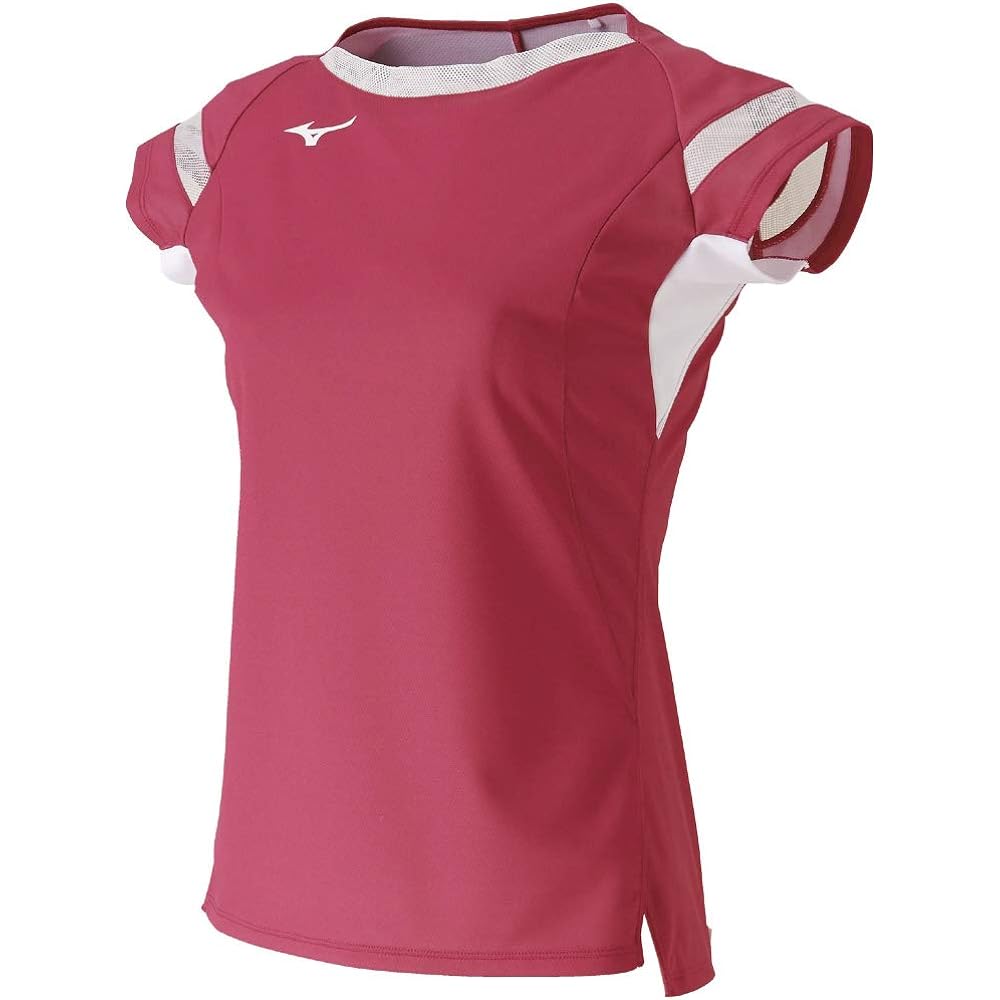 Mizuno 62JA9708 Women's Tennis Wear Game Shirt Short Sleeve Stretch Sweat Absorbent Quick Dry Dry Soft Tennis Badminton