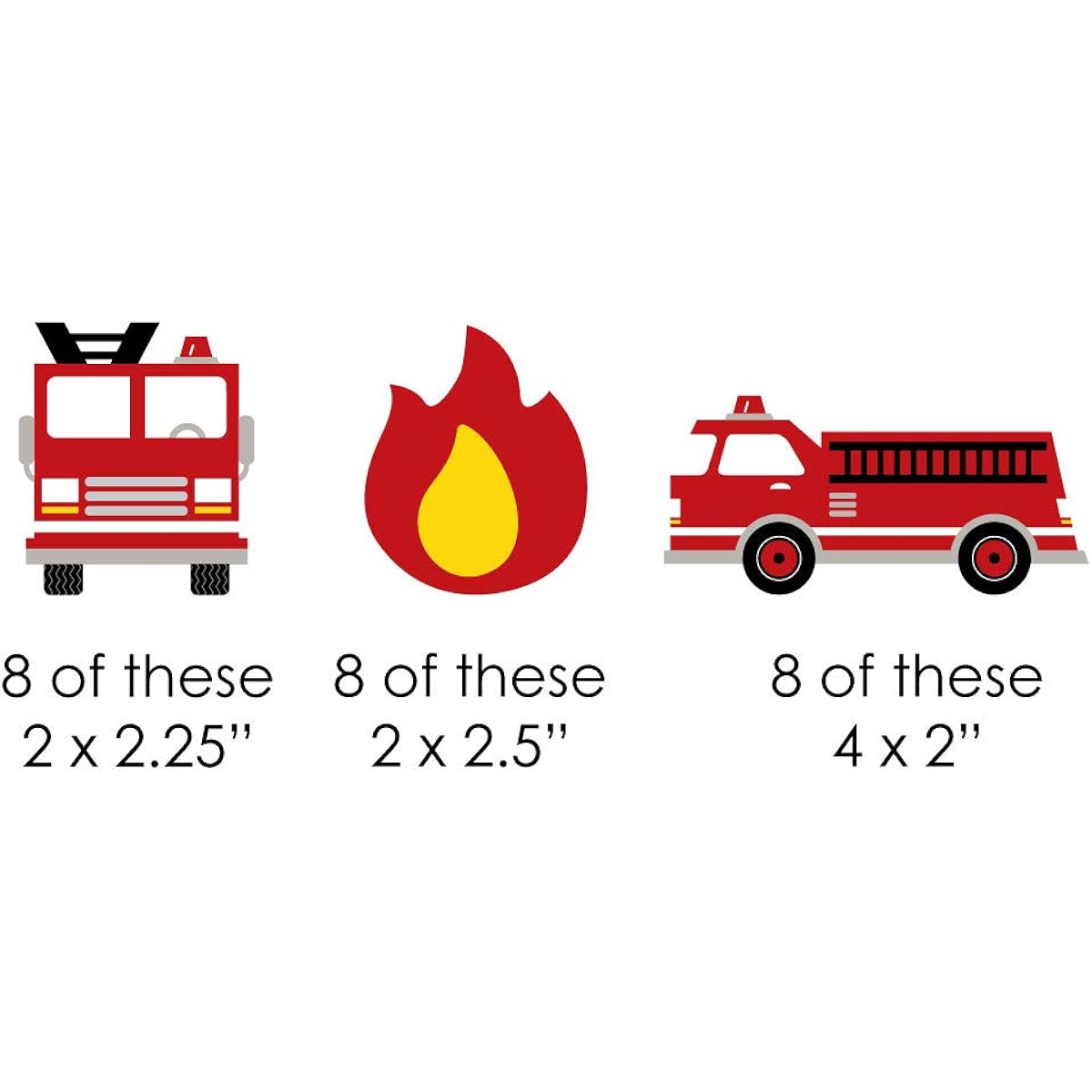 Big Dot of Happiness Fire Truck Fire Engine DIY Firefighter Fire Truck Baby Shower Birthday Party Cutouts (24 Pieces)