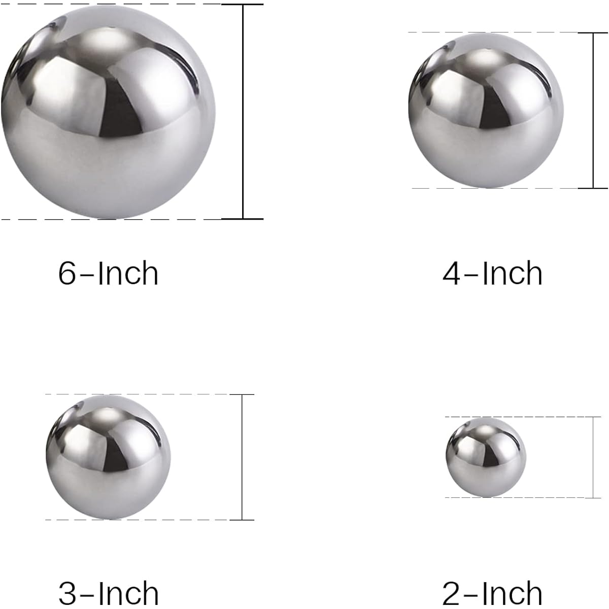 Opexscal Stainless Steel Decorative Balls, Glowing Decorative Orbs for Centerpiece Decorations, Set of 6