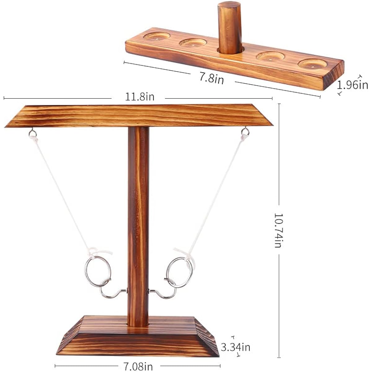 Dippyy Hook & Ring Game for Adults, Ring Toss Game, Ring Game with String, Hook & Ring Toss Game for Adults, 2 Player Battle Hook Game, Tabletop Ring Toss Shot Game for Outdoor Parties, Bars, Family