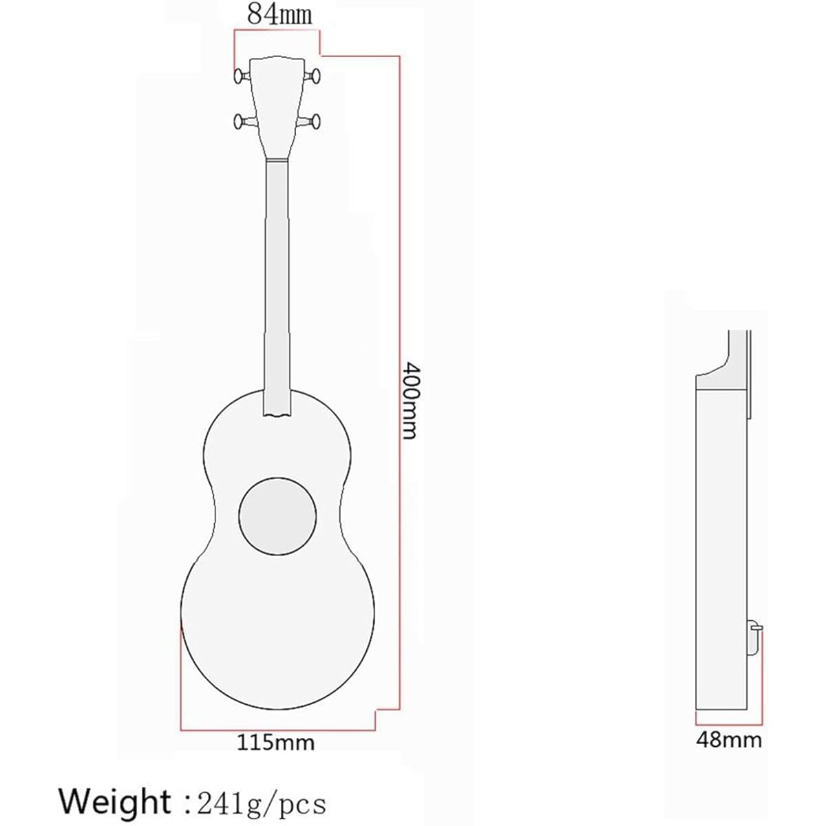 Ukulele 17 inch Spruce Okoume Mahogany Neck Mini Pocket Guitar Ukulele Music Instrument with Pouch Ukuleles