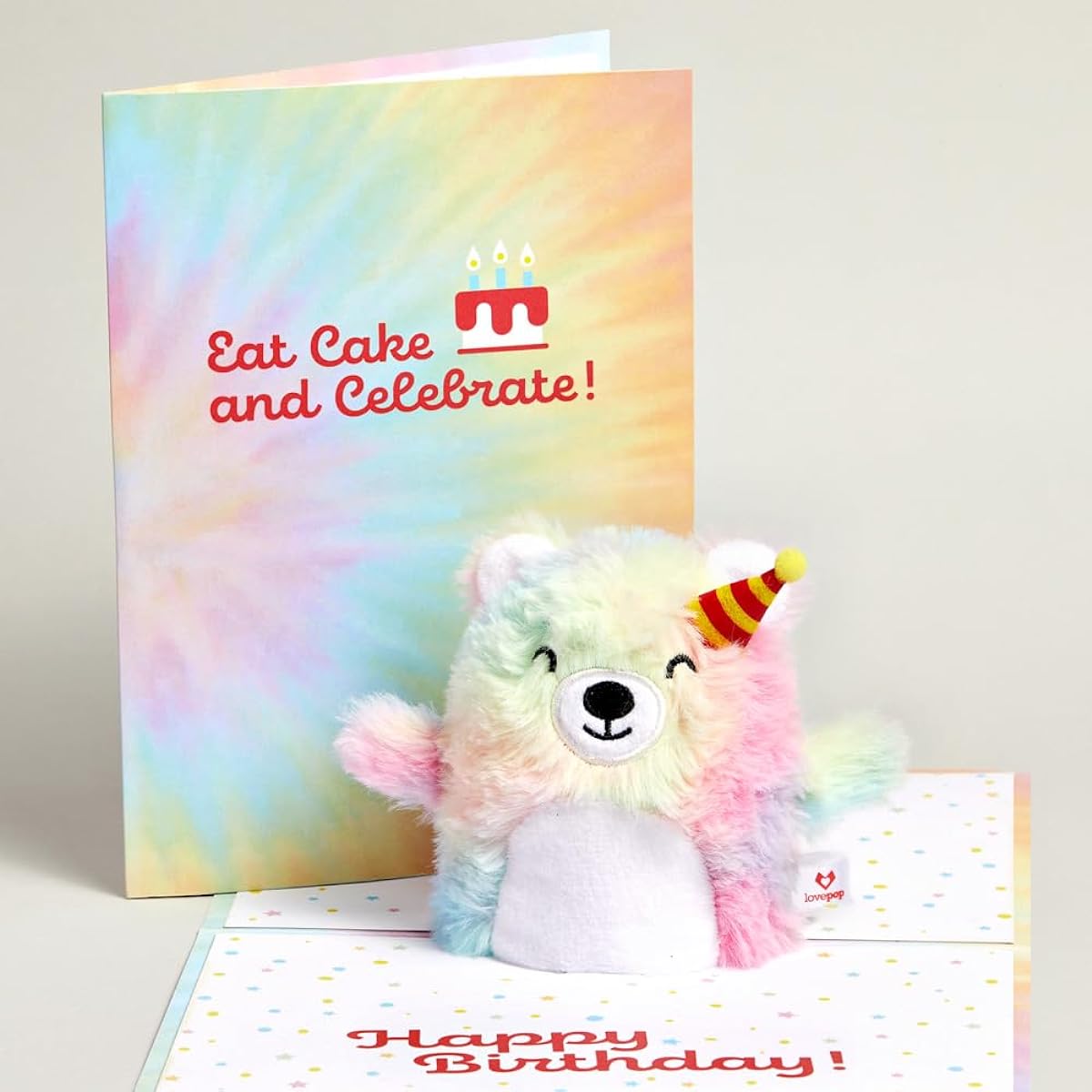 Lovepop "Eat Cake & Celebrate" Birthday Plush Card.