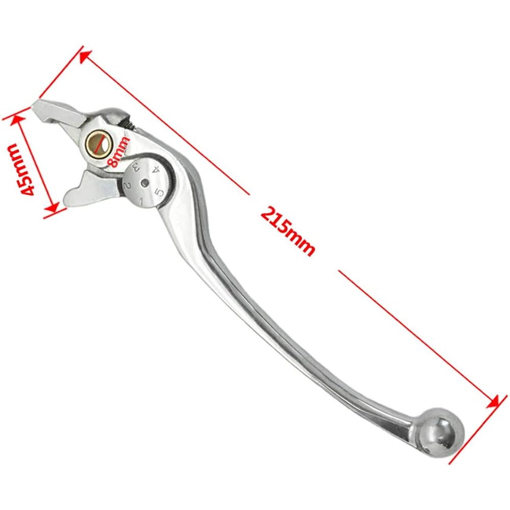 LE LEFOSSI Brake Hand Lever Compatible with Suzuki GSR 600 750 DL 650 V-Strom SFV 650 Gladius GSX 1400 GSXR GSX-R 1300 Hayabusa GSF 1250 1200 Bandit SV 1000 S GSX 650 F DL 1000 Glossy Silver Glossy Silver