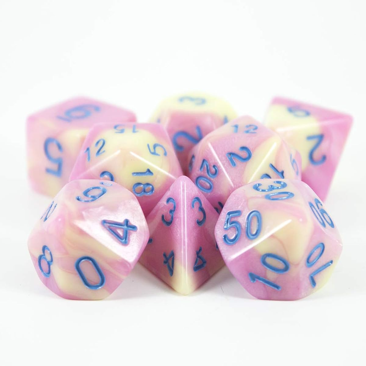 Paladin Roleplaying Pastel Pink and Yellow Dice - Expansion DND Set with Extra D20 - "Love Potion"