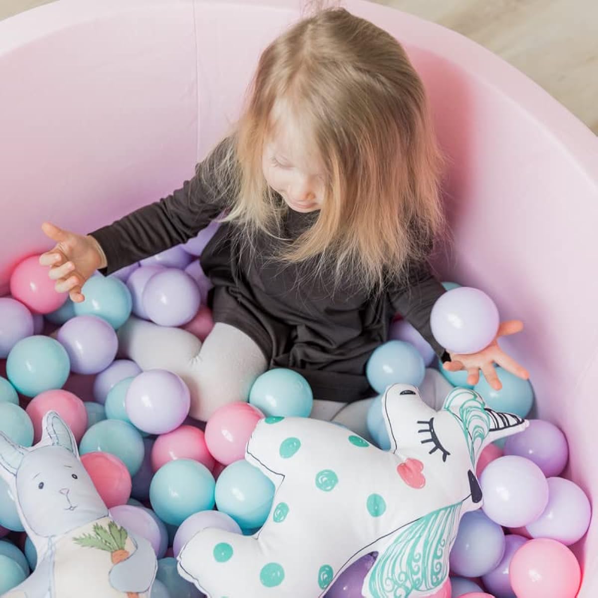 bebikim Ball Pit Balls, 50pcs Purple Soft Play Balls for Kids Ball Pit, BPA Free Non-Toxic Plastic Playpen Balls, 2.2 Inch Colorful Ball Pit Balls for Pop Up Tents, Toddler Birthday Party Balls