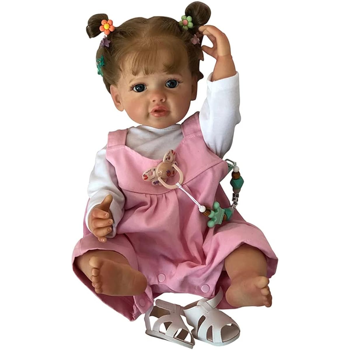 Lonian 55CM Full Body Silicone Waterproof Toddler Girl Doll Princess Realistic Soft Touch (Brown eyes)