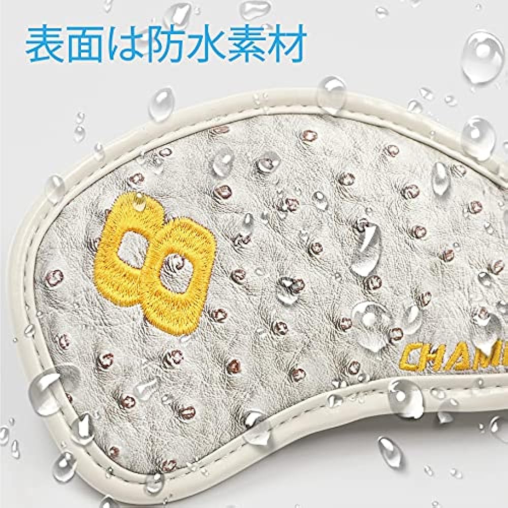 Iron Cover Set of 12 Golf Head Cover Iron Cover Set Synthetic Leather (3I~9I, Aw, Pw, Sw, Lw, Lw) Embroidered 12 Pieces Flexible Waterproof Material Lightweight Fabric Protective Cool Wedge Y-14