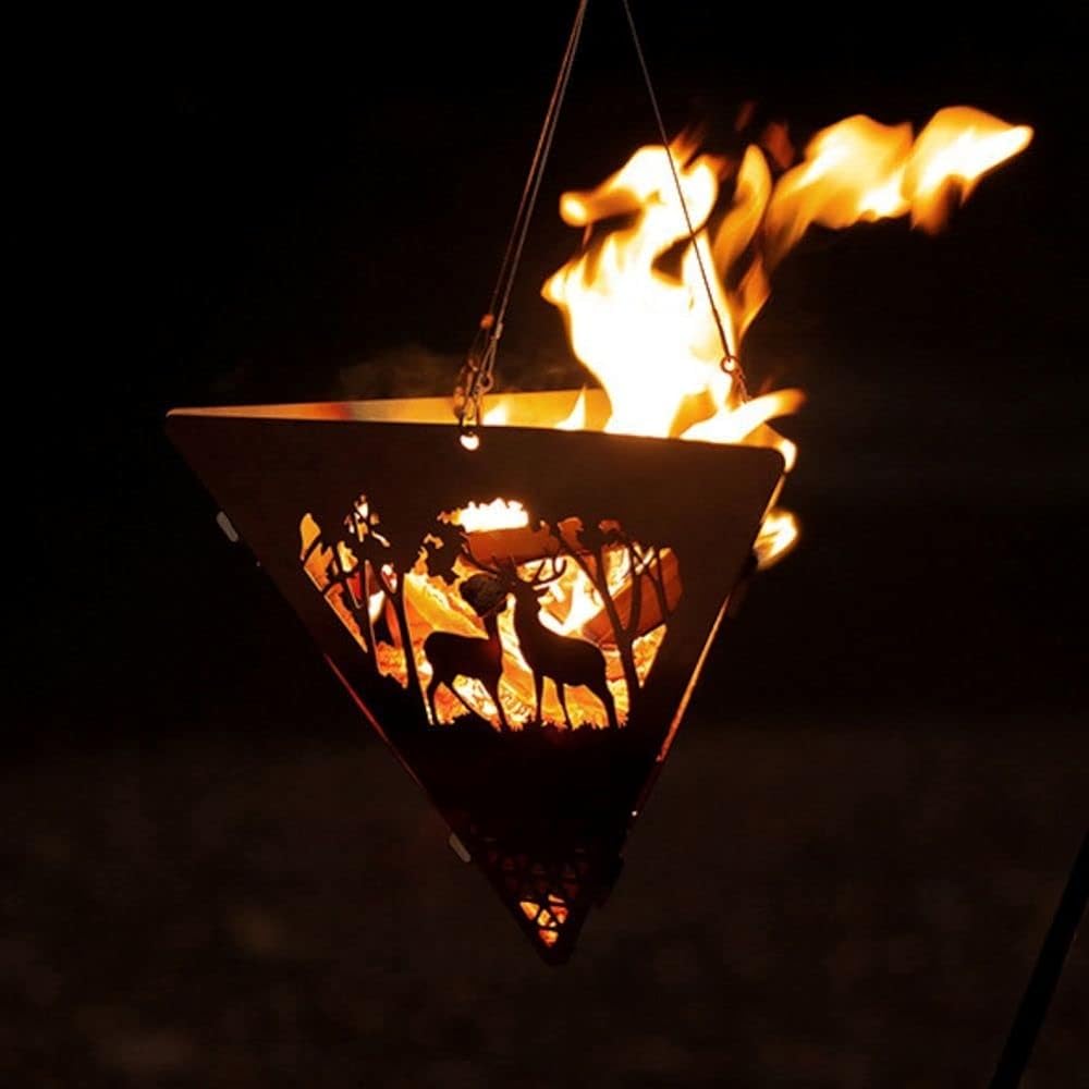 Bonfire stand, fire stand, fire blowing stick, foldable, lightweight, compact, fire starter, stylish, solo, solo camping, bonfire, hanging, stainless steel, outdoor (bag included)