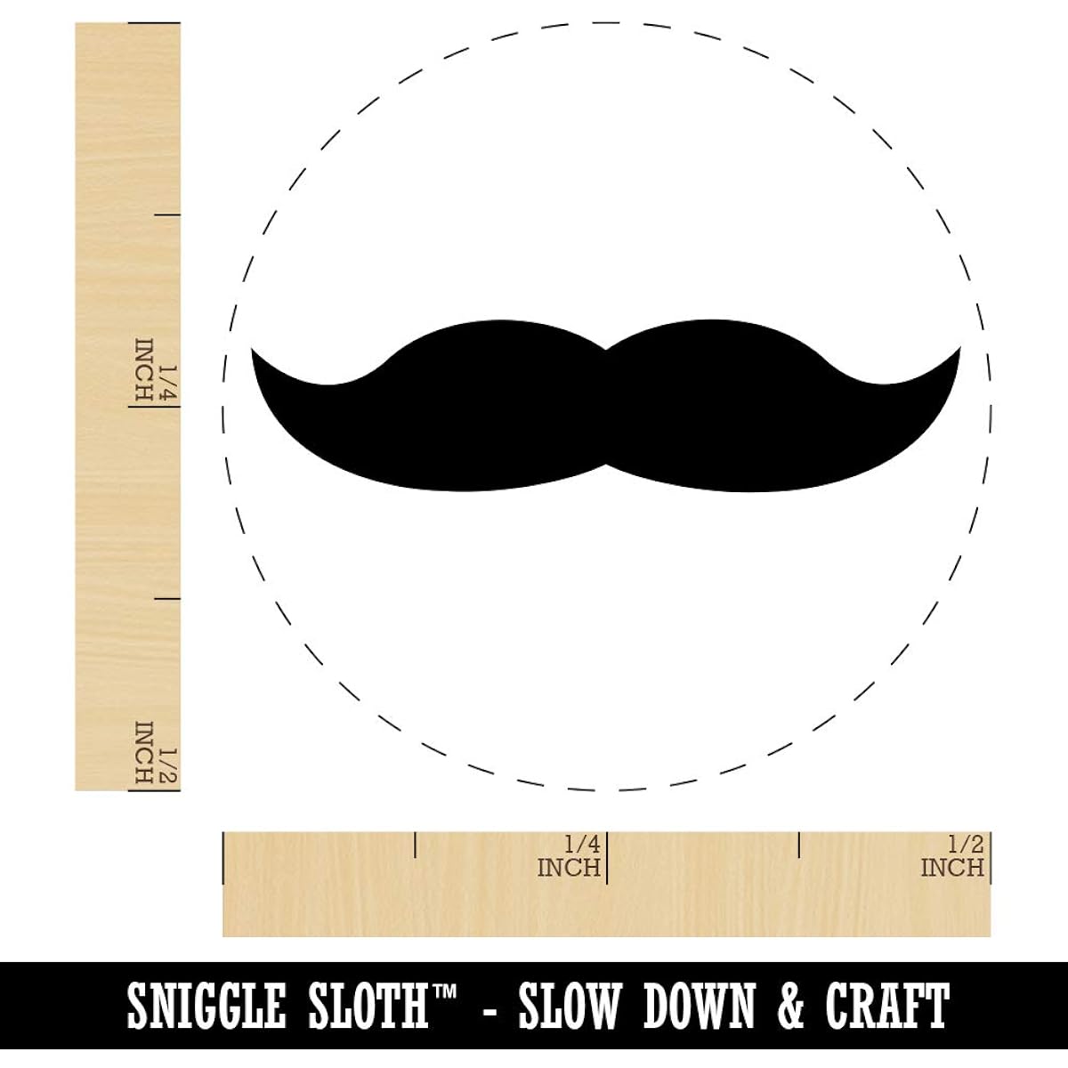 Mustache Solid Rubber Stamps for Stamping Craft Planners - 1/2" Mini