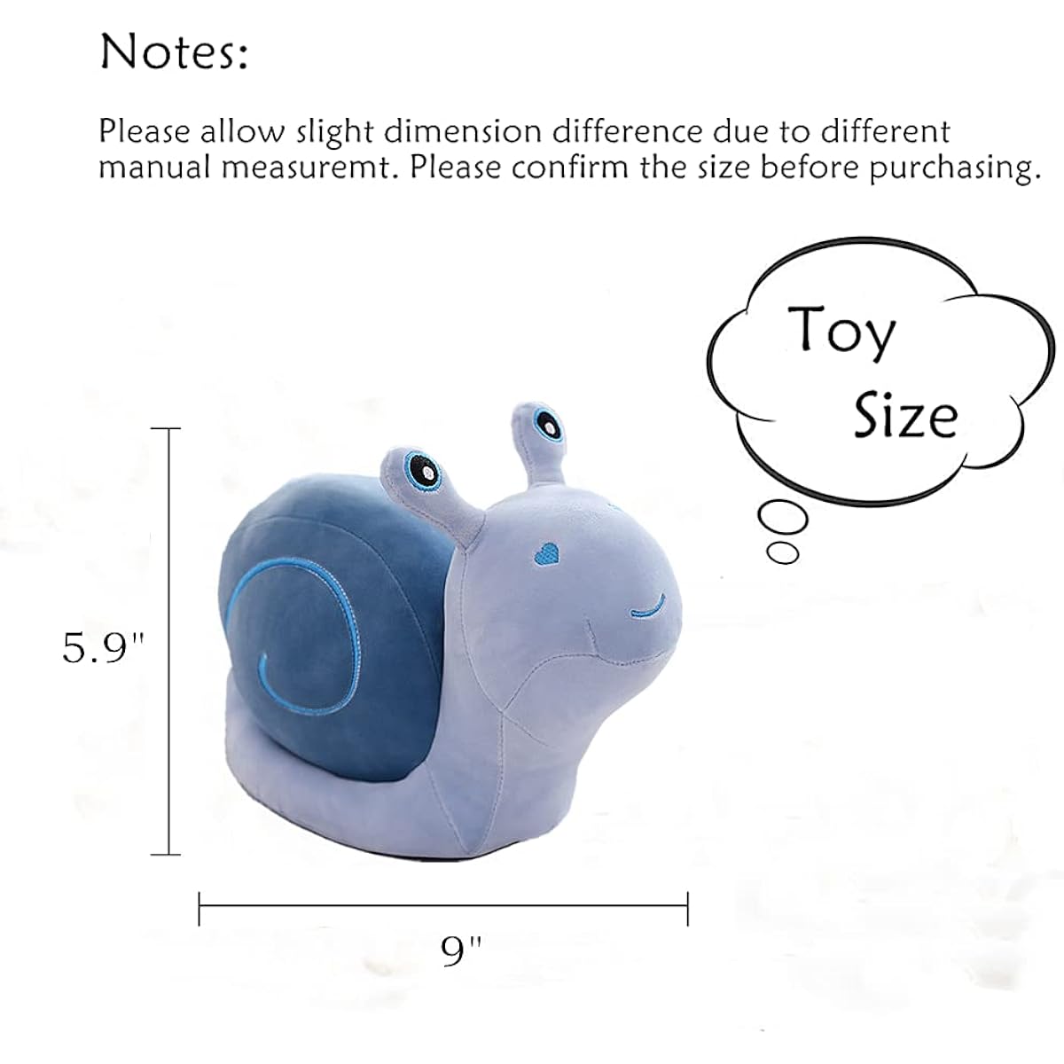 AUCOOMA Snail Plush Toy for Kids Girls Boys Cute Snail Stuffed Animal Gift (9 inch)