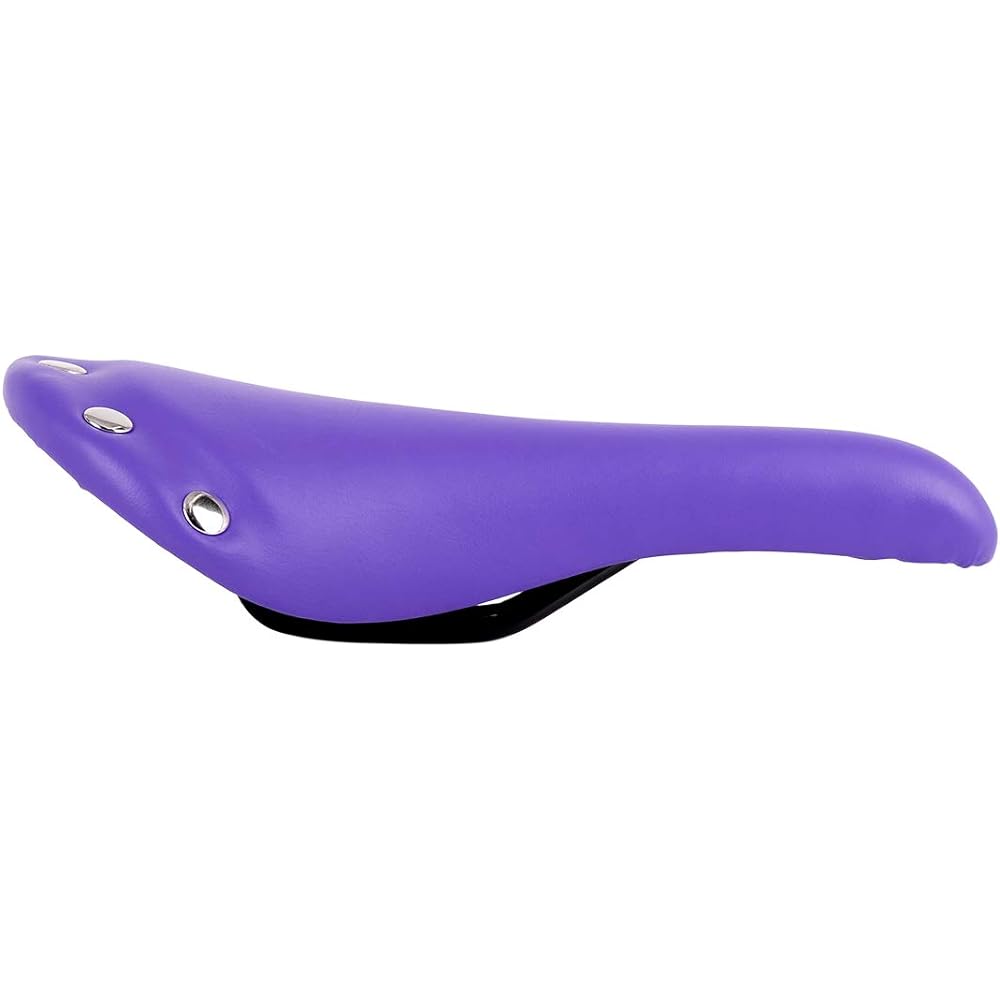 uxcell Comfortable Bicycle Saddle 27x15x7 cm PU Leather Bicycle Shallow Seat with Rivets Purple