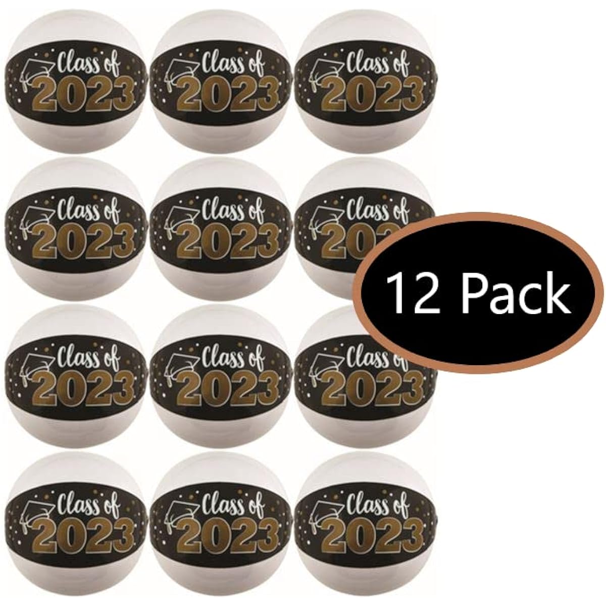 Fun Express 12 Pack Inflatable "Class of 2024" Beach Ball Graduation Signs Favors Pool Party High School College Decorations Giveaways